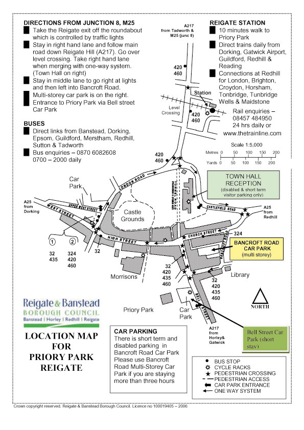 Priory Park Reigate - Directions